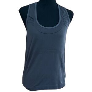 MORERA gray medium compression style Racerback tank with shelf bra inside sz L